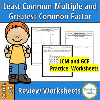 Preview of LCM and GCF Practice and Review Worksheets