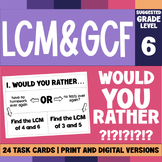 LCM and GCF Practice and Review | Would You Rather? | 24 T