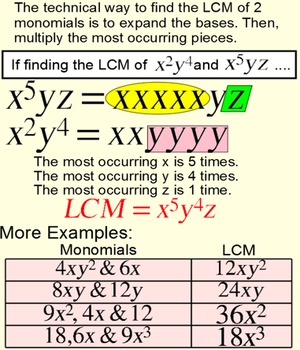 Lcm Of S Monomials Binomials Student Reference 3 Assignments For Smart