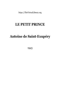 Preview of LE PETIT PRINCE