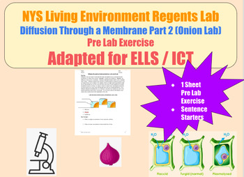 Preview of Living Environment Regents Lab - Diffusion Through a Membrane - Part 2 Pre Lab