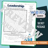 LEADERSHIP Word Search Puzzle Activity Vocabulary Workshee