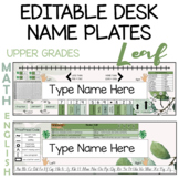 LEAF THEME DESK NAME PLATES *UPPER PRIMARY* MATH AND ENGLISH