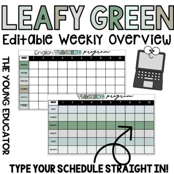 Preview of LEAFY EDITABLE TERM X 10 WEEKLY OVERVIEW