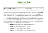 LEAP DAY ACTIVITY - Using Conversions - Why do we need a L
