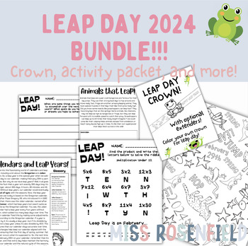 Preview of LEAP DAY BUNDLE | No Prep! Perfect for leap year 2024 | Upper Elementary