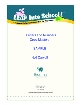 Preview of LEAP Into School! Letters and Numbers Copy Masters (A-L) Samples
