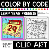 LEAP YEAR Color by Number or Code Clip Art FREEBIE