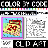 LEAP YEAR Color by Number or Code Clip Art FREEBIE - SPANISH