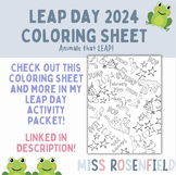 LEAP YEAR | Leap Day 2024 | FREE Coloring Sheet | Animals 