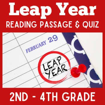 Preview of LEAP YEAR READING ACTIVITY WORKSHEET 2nd 3rd 4th Grade Comprehension