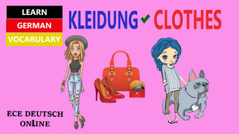 Bingo game for the German words for clothing KLEIDER