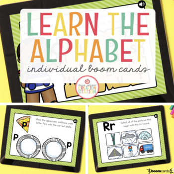 Preview of LEARN THE ALPHABET BOOM CARDS™ BUNDLE - LETTER OF THE WEEK