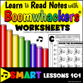 Preview of LEARN TO READ NOTES with BOOMWHACKERS® Music Worksheets Music Note Activities