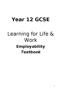 Preview of LEARNING FOR LIFE AND WORK GCSE CCEA