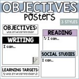 LEARNING OBJECTIVES POSTERS | LEARNING TARGETS POSTERS | "