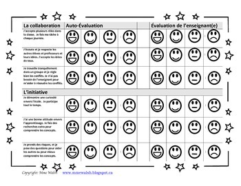 LEARNING SKILLS (French)self-assessment and teacher assessment | TPT