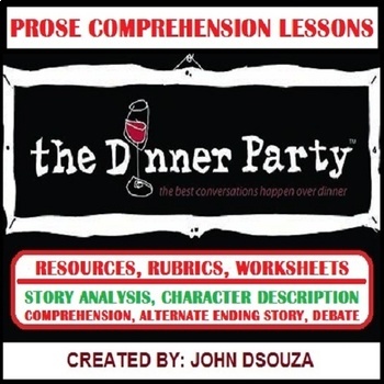 Preview of THE DINNER PARTY - STORY COMPREHENSION - LESSONS AND RESOURCES