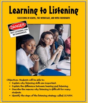 Preview of LEARNING TO LISTEN - ACTIVE LISTENING - Life Skills - Social Skills -