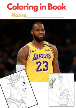 Preview of LEBRON JAMES, NBA Coloring in Book (21 pages) PDF A4 Printable Book