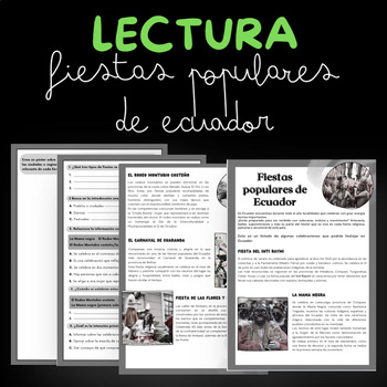 Preview of LECTURA: FIESTAS POPULARES DE ECUADOR. READING: CELEBRATIONS IN ECUADOR