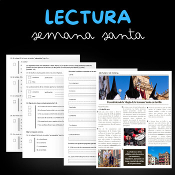 Preview of LECTURA: SEMANA SANTA EN ESPAÑA. READING COMPREHENSION: EASTER IN SPAIN