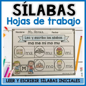 Preview of Hojas de trabajo Lectura de sílabas iniciales | Guided Reading in Spanish
