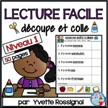 Preview of LECTURE FACILE   Niveau 1   Découpe et colle | French Reading Comprehension