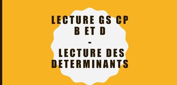 Preview of LECTURE GS CP : B ET D - LECTURE DES DETERMINANTS