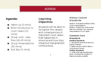 Preview of LEGAL CASES IN AMERICA PPT