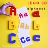 LEGO 3D Alphabet Printable Cards: Uppercase and Lowercase Letters