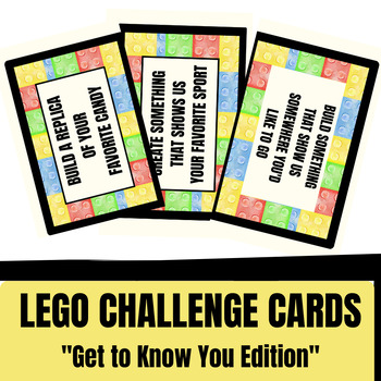 Preview of LEGO Challenge Cards for the First Day of School - Get to Know You STEAM