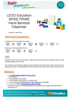 Preview of LEGO® Education SPIKE™ PRIME Hand Sanitiser Dispenser