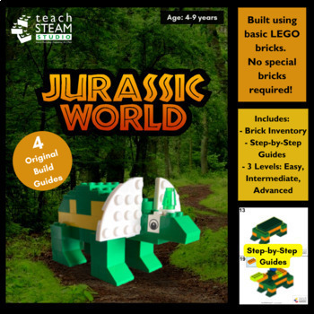 Preview of LEGO Jurassic World Build Guide | Classroom STEM & STEAM Activity