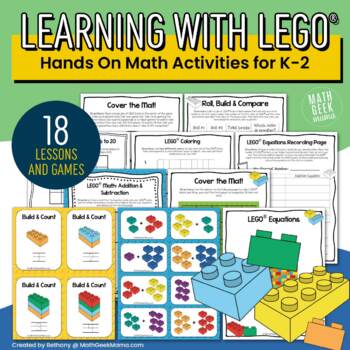 Preview of LEGO Math Activities - Hands On Math Games - Grades K-2 - PRINTABLE