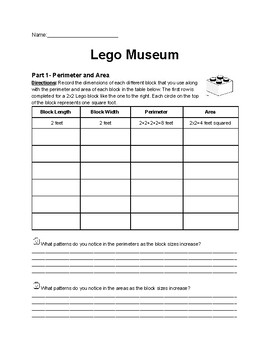 Preview of Project Based Learning: LEGO Museum for Perimeter, Area, Volume, & More!