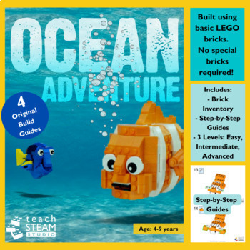 Preview of LEGO Ocean Creatures Build Guide | Classroom STEM & STEAM Activity