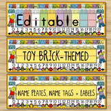 Toy Brick-Themed Name Plates, Name Tags & Labels!