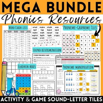 Preview of LEM Phonics & Phoneme Worksheets & Games Orthographic Mapping Mega Bundle
