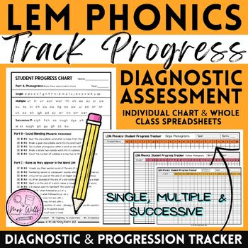 Preview of LEM Phonics Phonogram and Rules Diagnostic & Progress Tracking Spreadsheets