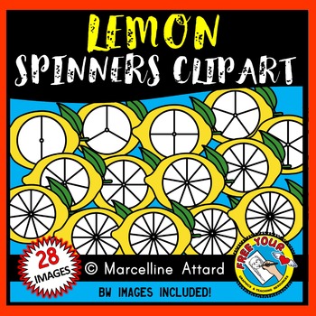 Preview of LEMON SPINNERS CLIPART FOR SUMMER END OF YEAR ACTIVITIES OR FOOD THEME