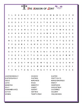 LENT: A WORD SEARCH: 27 WORDS: CELEBRATE THE SEASON TPT