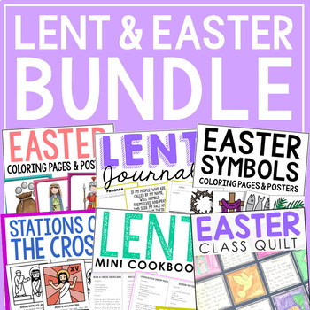 Preview of LENT AND EASTER Coloring Pages and Posters | Catholic Church Activities