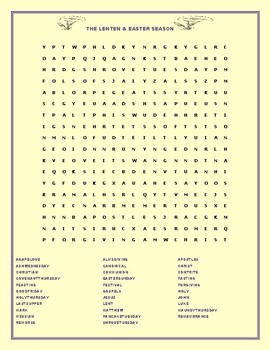 Preview of LENTEN & EASTER SEASON WORD SEARCH: 32 WORDS