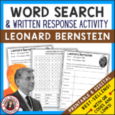 LEONARD BERNSTEIN Music Word Search and Biography Research