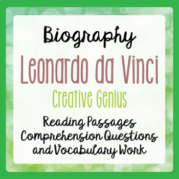 Preview of LEONARDO DA VINCI Biography: Texts, Activities Gr 5 and 6 PRINT and EASEL