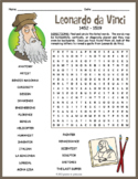LEONARDO DA VINCI Biography Word Search Puzzle Worksheet Activity