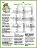 LEONARDO DA VINCI Crossword Puzzle Worksheet Activity