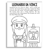 LEONARDO DA VINCI Inventor Coloring Page Poster Craft | ST