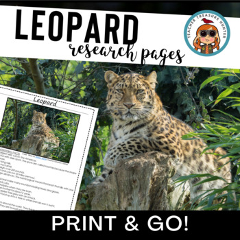 Preview of LEOPARD Research Reading Pages Rainforest Animal Reports or Unit 1st 2nd